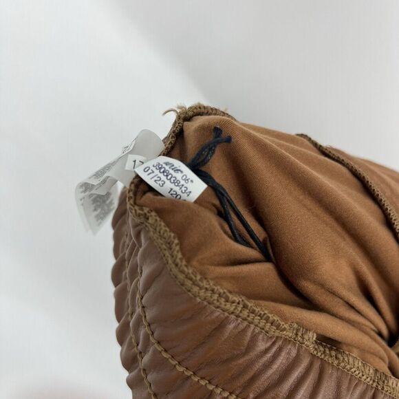 Offline Aerie Pants Size XXL Brown Real Luxe Faux Leather Wide Leg Pull On - Picture 10 of 10